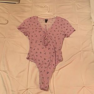 Floral Short Sleeve Thong Bodysuit *NWOT*